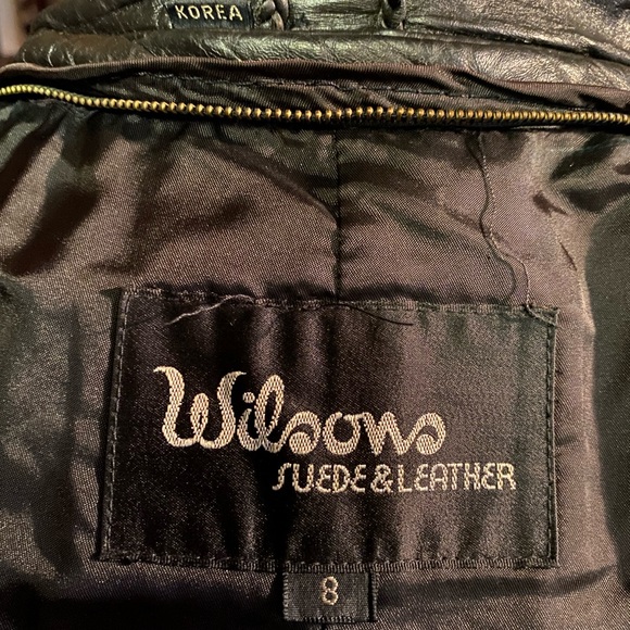 VTG WILSON’s Black Leather Long Jacket, size 8 - Picture 6 of 10